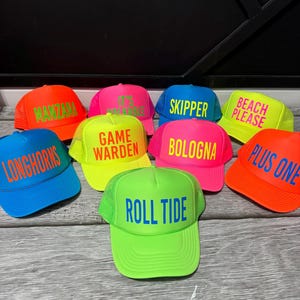 Inappropriate sayings trucker hats, funny neon trucker hats, explicit trucker hats, neon girls weekend trucker hats, bachelorette trucker image 10