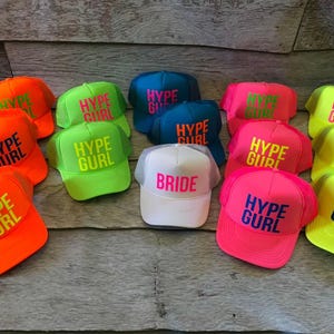 Turks Neon Trucker Hats, Turks neon hat, beach bachelorette trucker hat, Bride neon hat, Adjustable neon trucker hats, Personalized, custom image 6