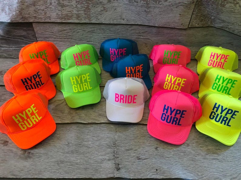 Turks Neon Trucker Hats, Turks neon hat, beach bachelorette trucker hat, Bride neon hat, Adjustable neon trucker hats, Personalized, custom image 6