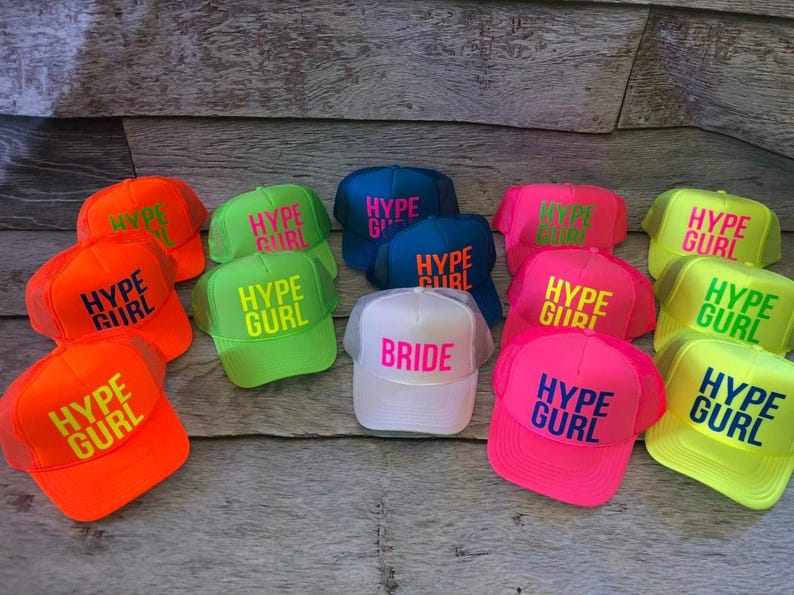 Turks Neon Trucker Hats, Turks neon hat, beach bachelorette trucker hat, Bride neon hat, Adjustable neon trucker hats, Personalized, custom image 5