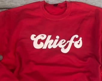 puff print sports team sweatshirt, school name puff print sweatshirt, school mascot crew neck sweatshirt, favorite team, any text, custom