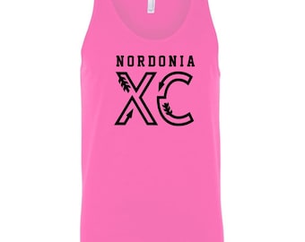 Nordonia Knights Cross Country Neon tank tops