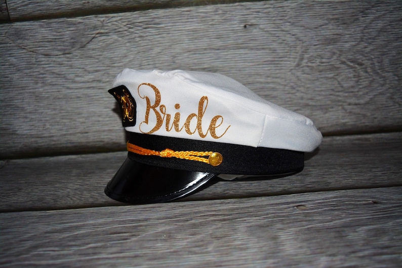 Bride captain hat with veil glitter bride's captain hat | Etsy