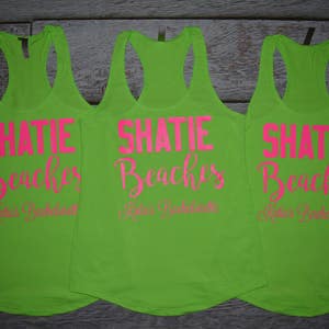 Bachelorette Party Shirts Shady Beach Shatie Beaches Racerback Tank Top image 1