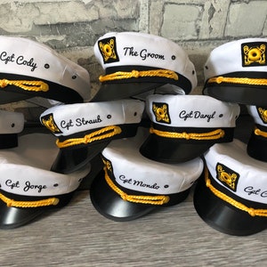 Nautical Captain's Hat, gift for bachelor party, captain hat, groom’s crew hat, skipper, yacht - sailor bachelor hat, nautical gift
