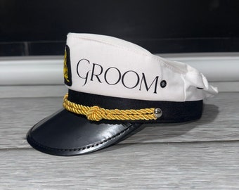 Bachelor party Captain's Hat, groom’s captain hat, bride's crew hat, skipper, yacht - sailor bachelorette hat, bridesmaid sailor hat, groom