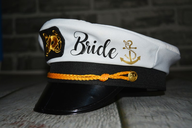 Bride captain hat with veil bride's captain hat | Etsy