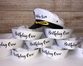 Nautical Captains Hat, birthday girl captain hat, birthday crew sailor hat, skipper, yacht - sailor bachelorette hat, nauti bride hat,