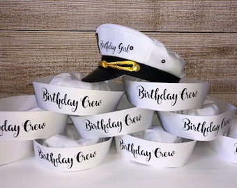 Nautical Captains Hat, birthday girl captain hat, birthday crew sailor hat, skipper, yacht - sailor bachelorette hat, nauti bride hat,