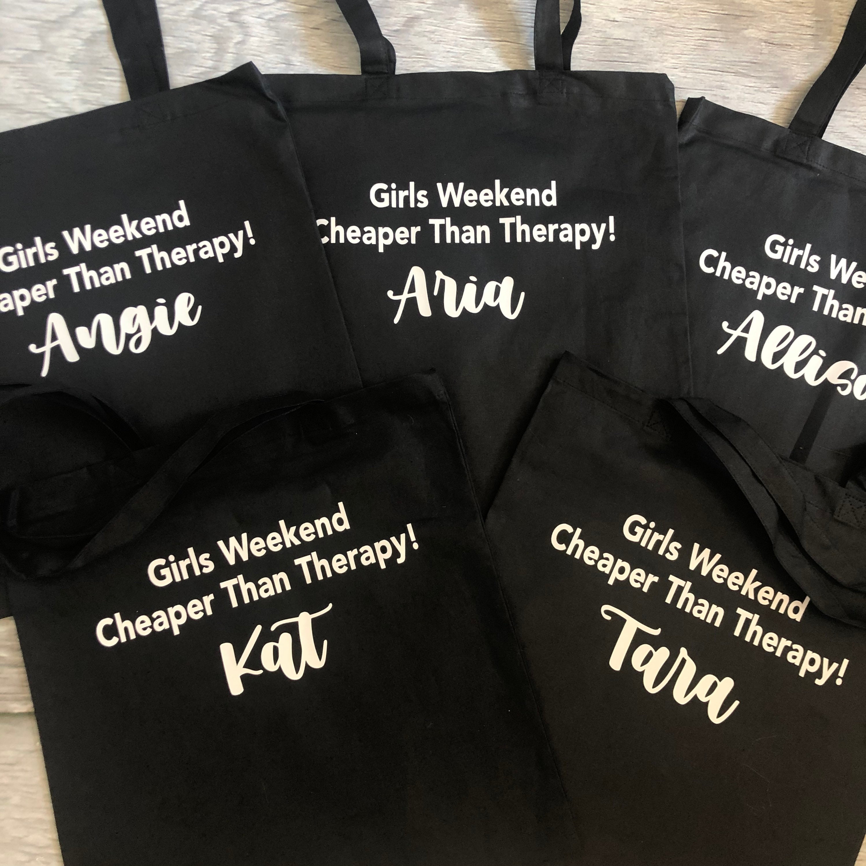 Girls Weekend Tote Bags Personalized Titles 15x14 Inches Etsy UK