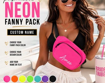 Personalized Fanny Pack, Custom Belt Bag, Personalized Crossbody Bag, Custom Name Bag, Girls Trip Gift, Beach Vacation Bag, Party Favor,