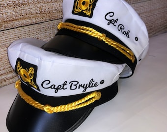 Nautical Captain's Hat, gift for new boat owner, captain hat,  skipper, yacht - sailor bachelor hat, nautical gift, men and women’s unisex