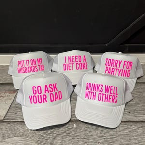 Inappropriate sayings trucker hats, funny neon trucker hats, explicit trucker hats, neon girls weekend trucker hats, bachelorette trucker image 7