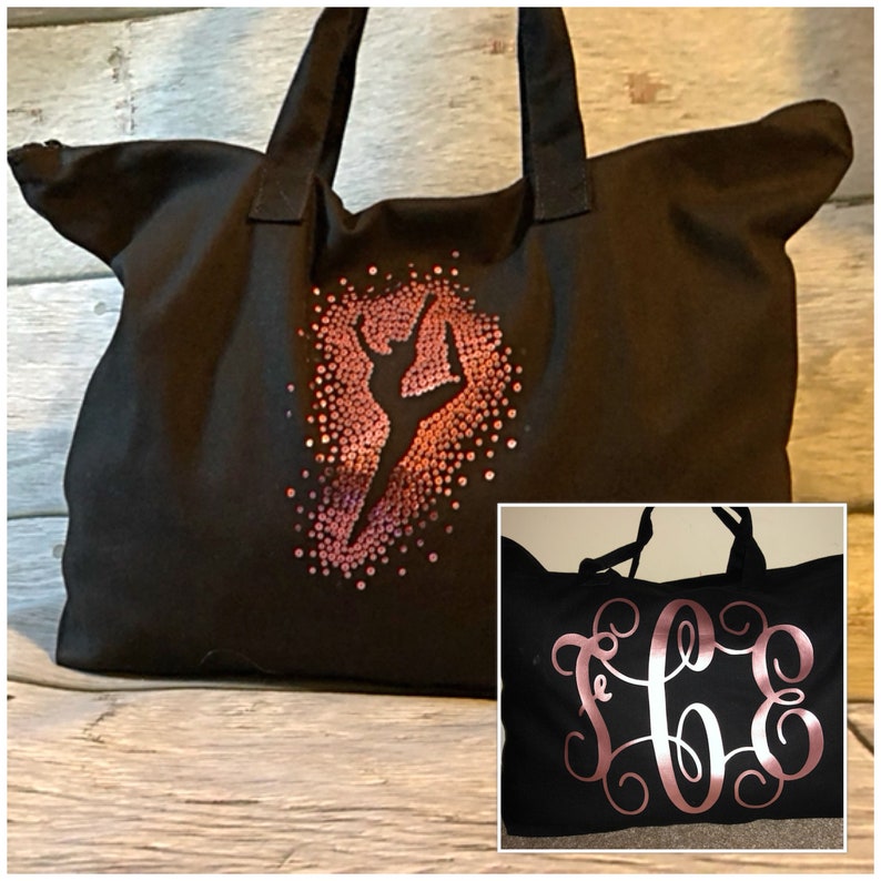 large dance bag dancer tote bag Monogram dance tote Personalized Tote Bag sequin dancer dance bag Dance Tote Bag