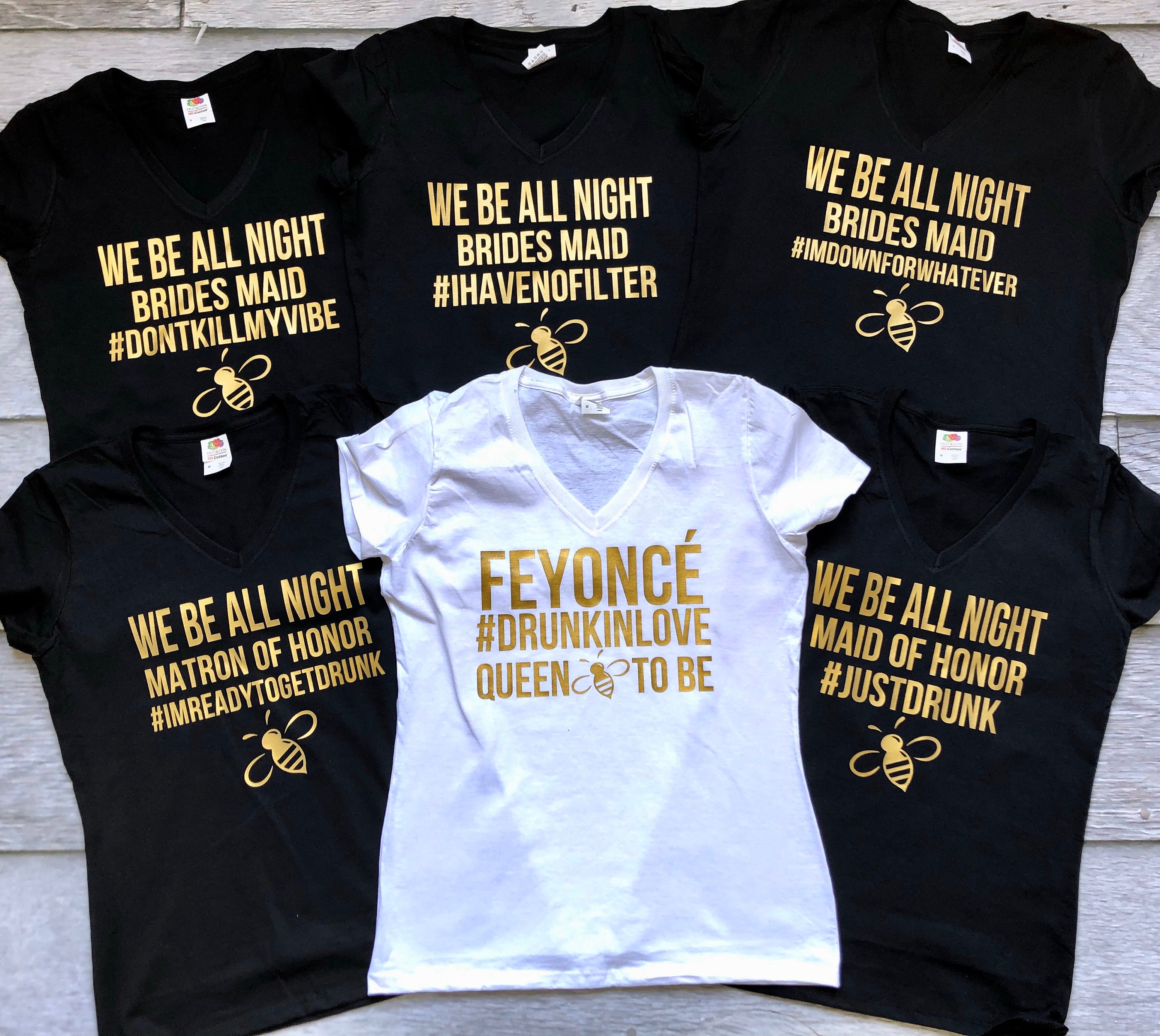 V Neck, Bachelorette Party Shirts, We Be All Night Shirt, Just Drunk,  Personalized Bachelorette Shirts, Custom Gold and Black Bridesmaid - Etsy, image size:3000x2680