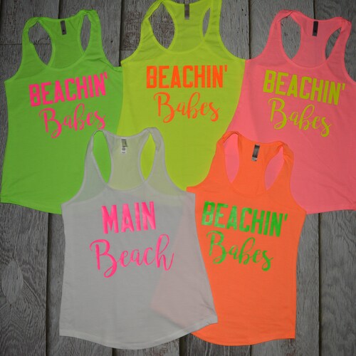 Bachelorette Party Shirts Neon Bride Squad Shirts Racerback - Etsy