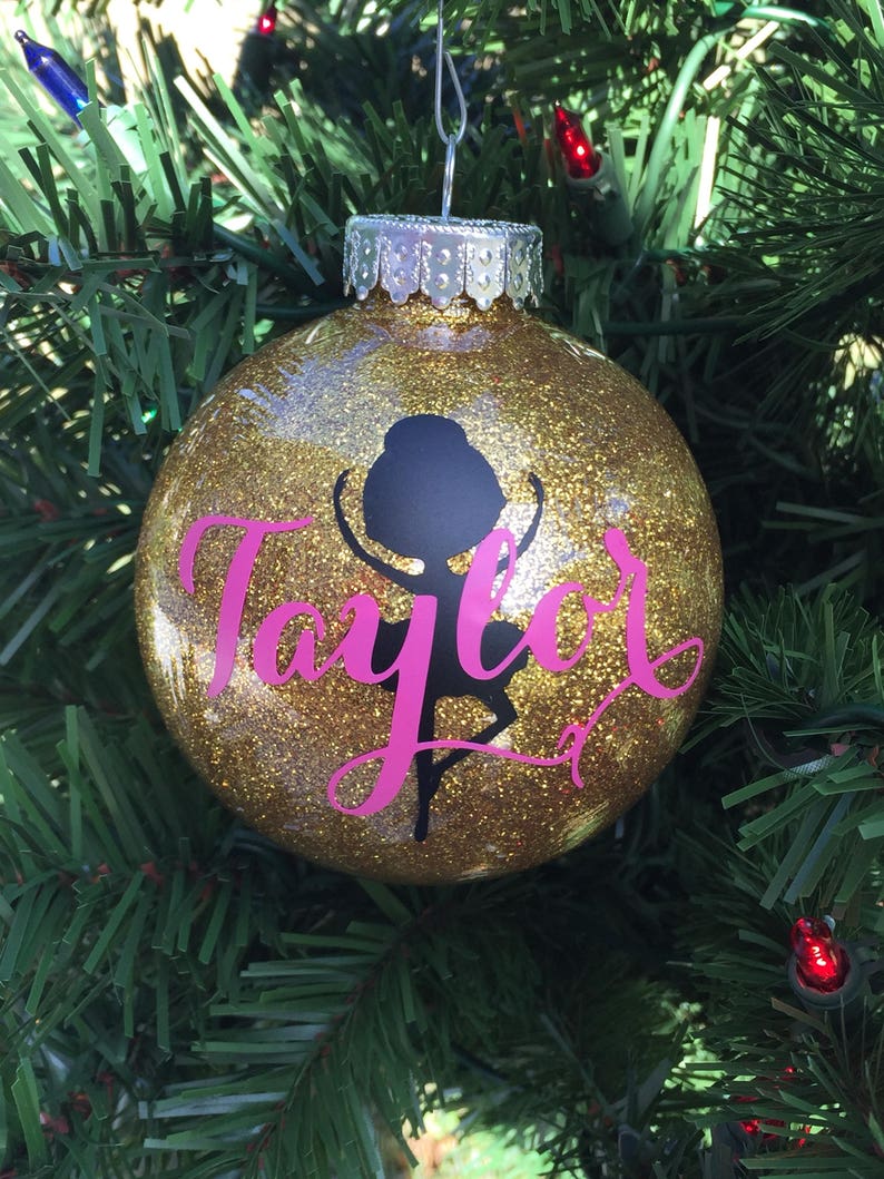 Personalized Dance Christmas Ornament Round Glitter Ornament Shatter Proof Ornament Personalized Christmas Ball Glitter Ornament - 