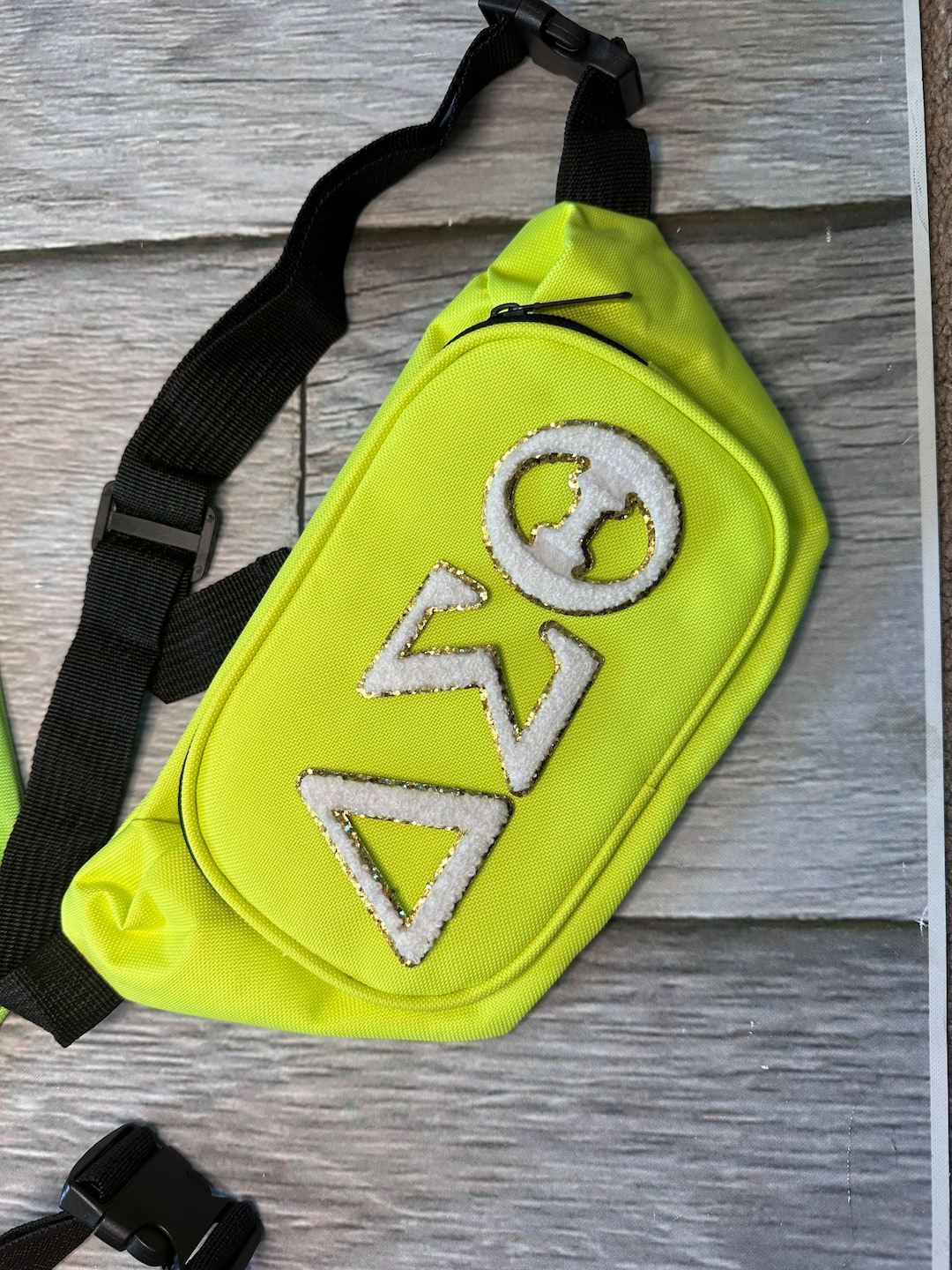 Sorority Greek Letter Patch Fanny Pack, Chenille Letter Patch Fanny