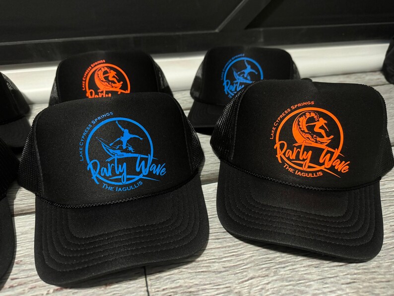 Sombreros de neón para despedida de soltera, sombrero de camionero para despedida de soltera en la playa, sombrero de neón para novia, sombreros de camionero de neón ajustables, personalizados, cualquier frase imagen 9