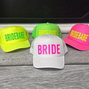 Turks Neon Trucker Hats, Turks neon hat, beach bachelorette trucker hat, Bride neon hat, Adjustable neon trucker hats, Personalized, custom image 4