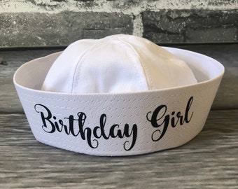 veil Nautical Captains Hat, birthday girl captain hat, bride's crew hat, skipper, yacht - sailor bachelorette hat, nauti bride hat,