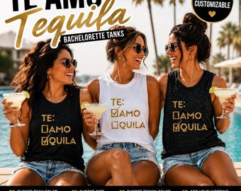 Te Amo Te Quila Bachelorette Muscle Tank, Funny Fiesta Bachelorette Shirts, Mexican Themed Bridal Party Tank, Final Fiesta Gift