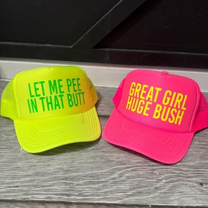 Inappropriate sayings trucker hats, funny neon trucker hats, explicit trucker hats, neon girls weekend trucker hats, bachelorette trucker image 4