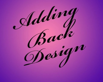 Adding Back design to a one sided listing