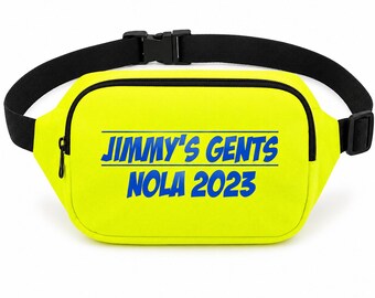 Personalized Bachelor Party Neon Fanny Pack - Custom Groomsmen Gift - Neon Bum Bag for Guys Weekend - Funny Groomsman Belt Bag - Retro Party