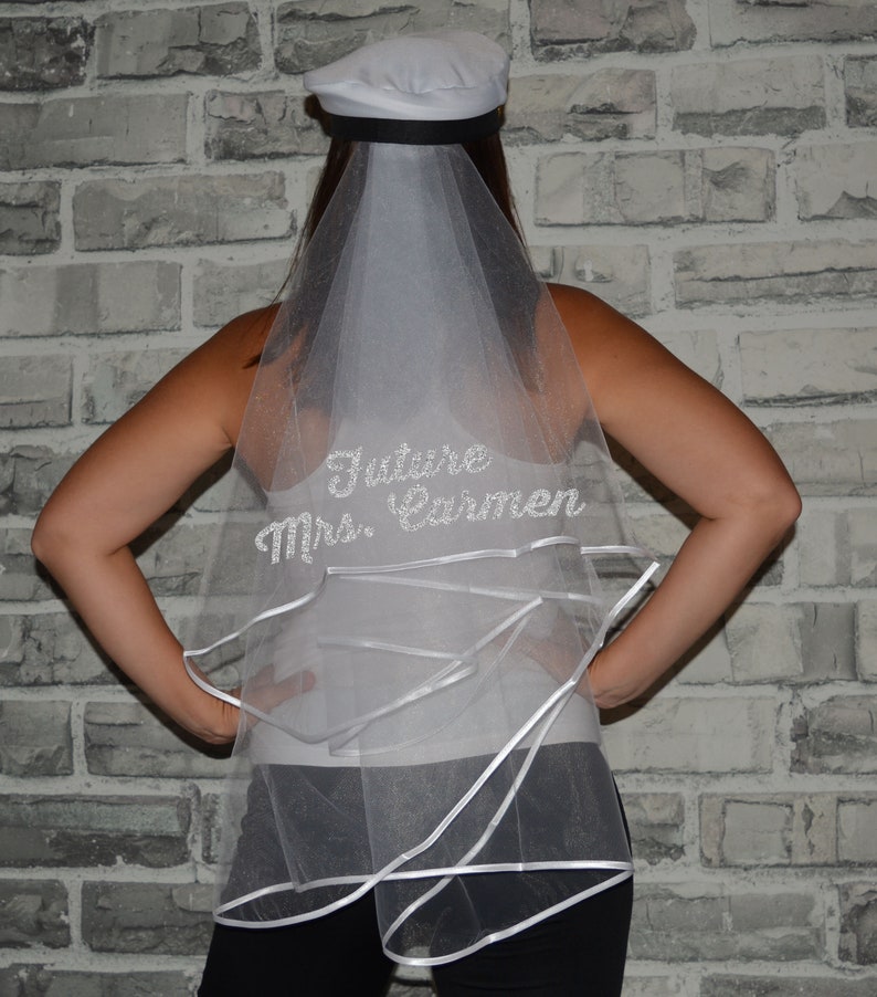 Bride Captain Hat With Veil Bride's Captain Hat Etsy