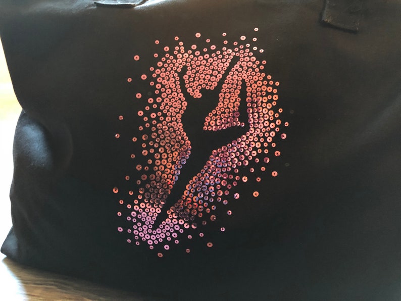 large dance bag dancer tote bag Monogram dance tote Personalized Tote Bag sequin dancer dance bag Dance Tote Bag