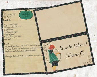 Tarjeta de receta Tarjetas de receta imprimibles Tarjetas de receta dobladas Regalo de inauguración de la casa Decoración de granja Tarjeta de receta editable Descarga instantánea