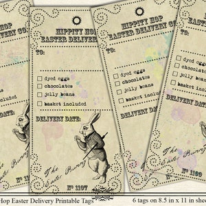 Easter Rabbit Tags Easter Bunny Tags Spring Tags Easter Tags Easter Gift Tags Printable Easter Tag Easter Delivery Instant Download