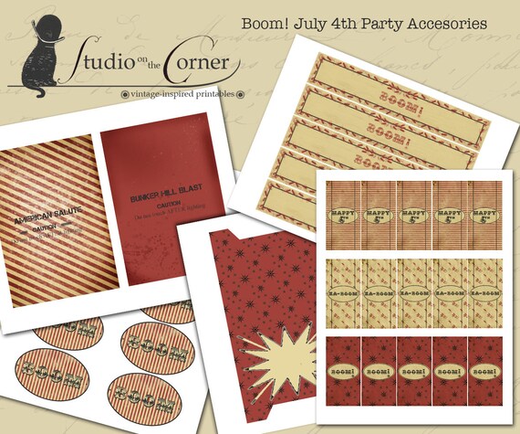 Boom Fourth Of July Party Kit Party Decor Party Etsy