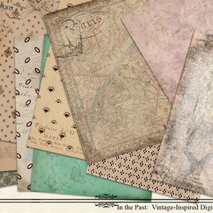 Printable Paper Vintage Paper Scrapbook Paper Junk Journal Paper Vintage Scrapbook Journal Supplies Digital Paper Instant Download