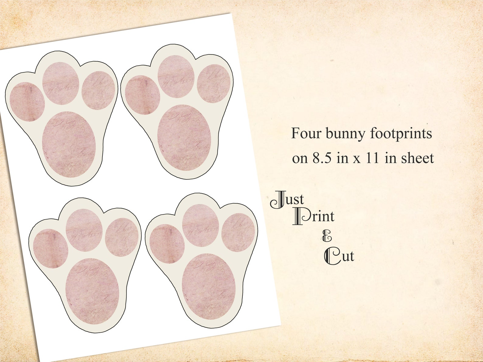 Easter Bunny Footprints Printable Bunny Footprints Easter Etsy