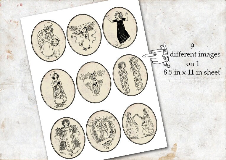 Printable Gift Tags Vintage Printable Tags Little Girl Tags - Etsy