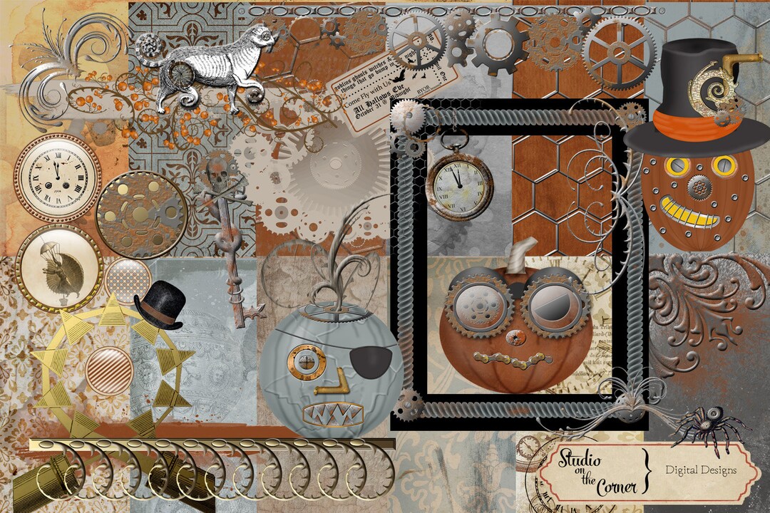 Halloween Scrapbook Kit Digital Halloween Kit Digital Etsy