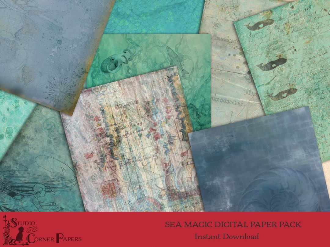 Sea Digital Paper Sea Paper Pack Sea Scrapbook Paper Nautical Paper ...
