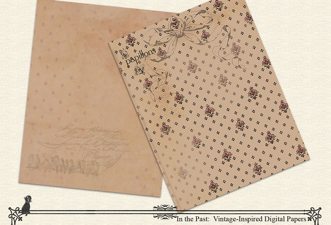 Printable Paper Vintage Paper Scrapbook Paper Junk Journal Etsy
