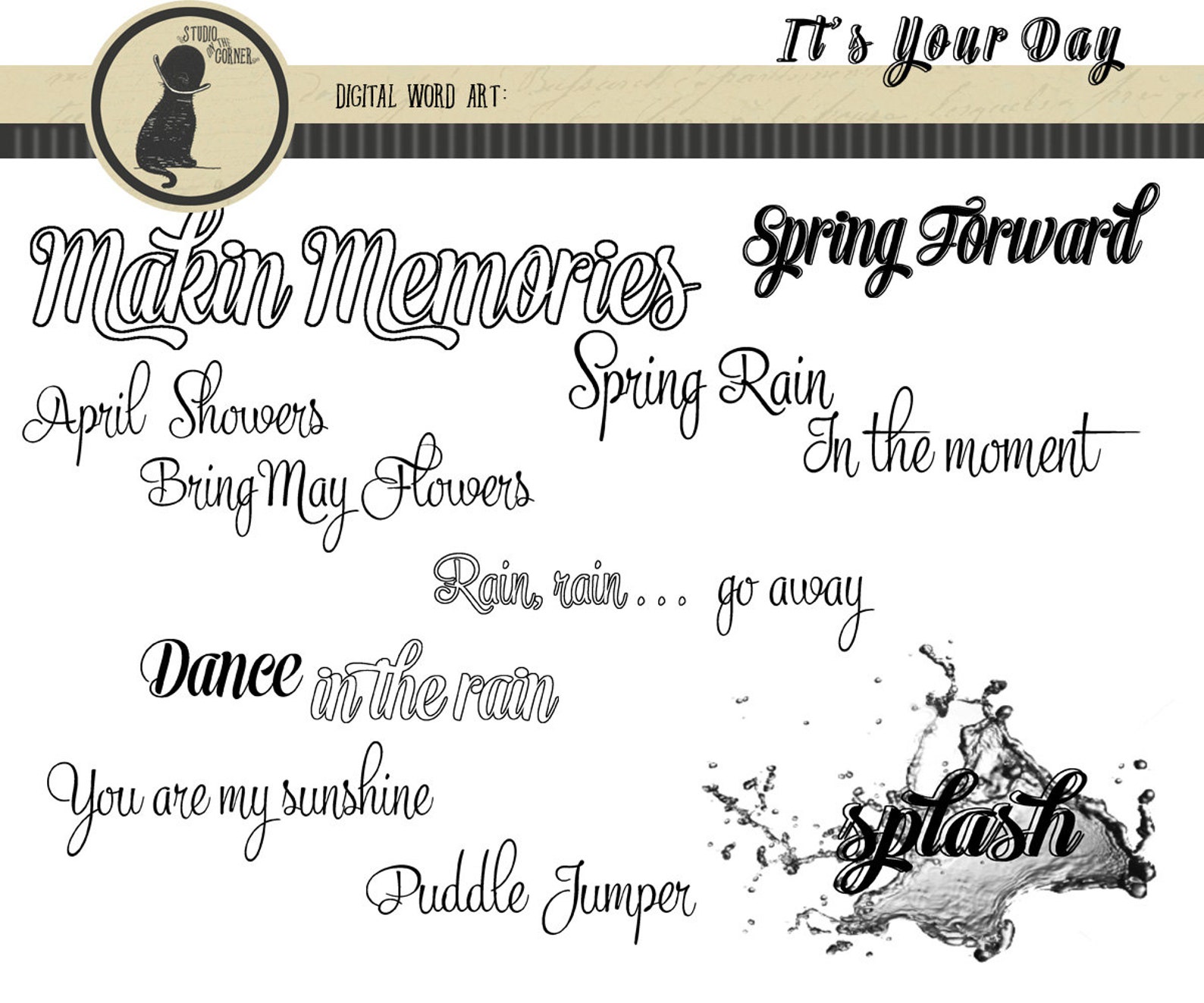 Digital Scrapbooking Word Art for Spring Digital Word Art - Etsy