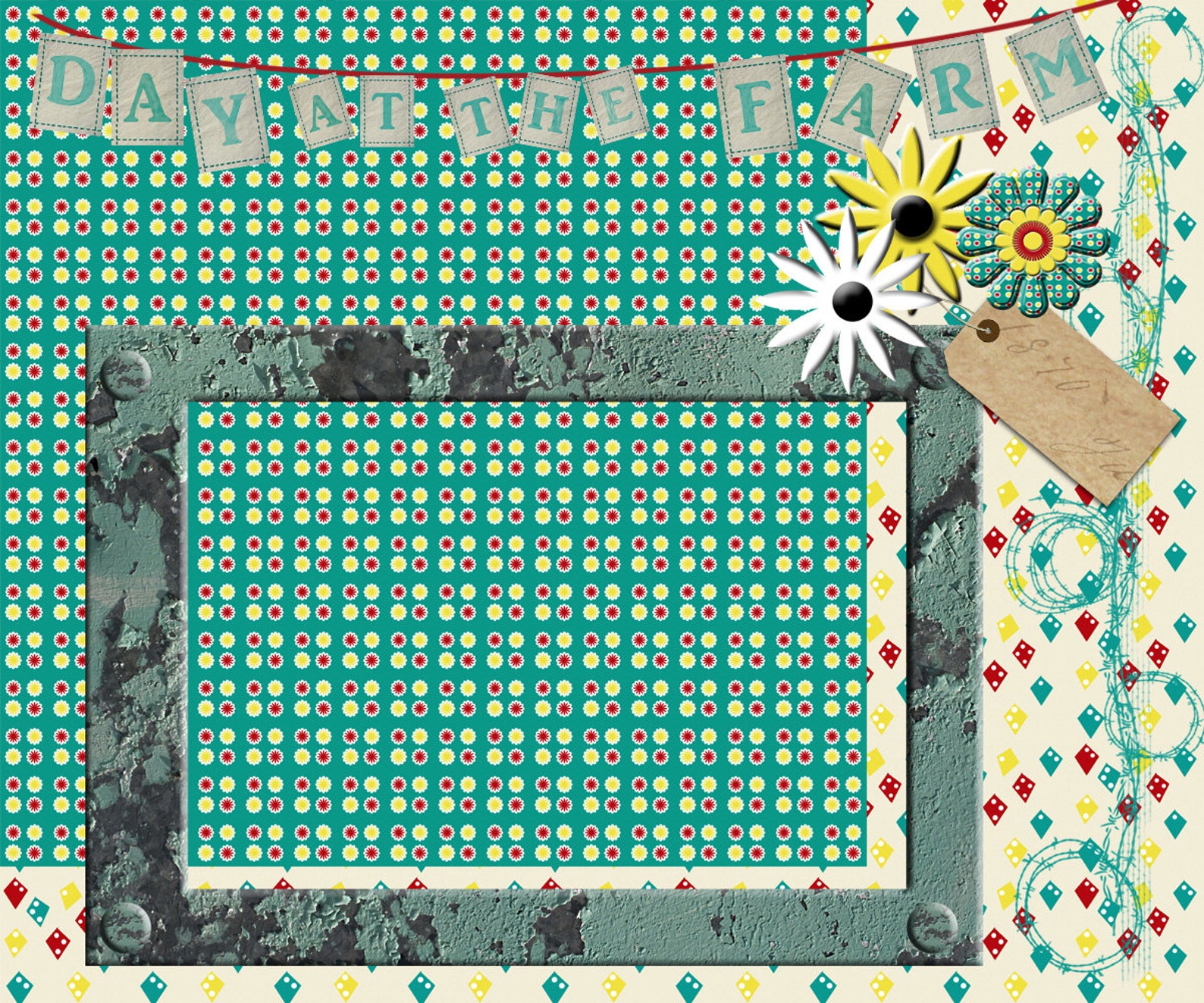 Feed Sack Nostalgia Digital Scrapbook Kit, Digital Kit, Scrapbooking