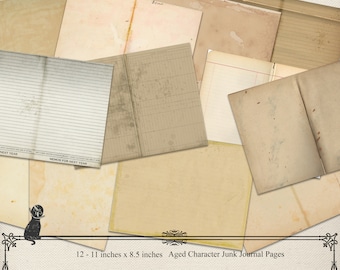 Junk Journal Seiten Distressed Paper Journal Seiten Printable Ephemera Digitale Papiere Scrapbook Papier Alter Journalseiten Instant Download