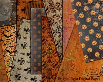 Digital Paper, Halloween Paper, Halloween Paper Pack, DIGITAL DOWNLOAD, Halloween Paper, Paper Crafting, Instant Download, Vintage