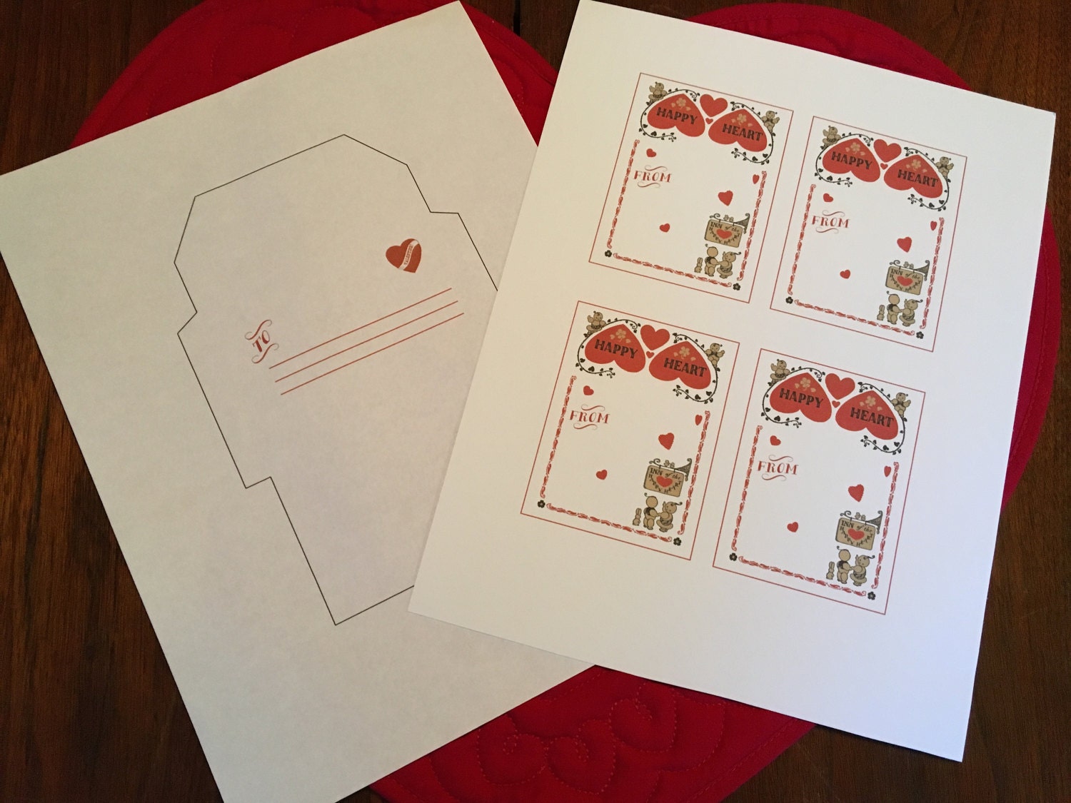Printable Valentine Cards Envelopes Vintage inspired Valentine Cards Vintage inspired
