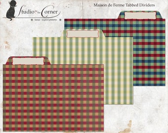 Recipe Card Tabbed Dividers, Printable Tabbed Dividers, French Country Tabbed Dividers, Vintage Tabbed Dividers, Instant Download