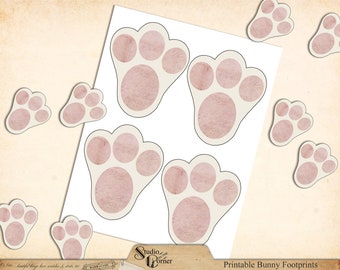 Easter Bunny Footprints, Printable Bunny Footprints, Easter Egg Hunt, Spring Party Decor, Digital Bunny Feet, Instant Download