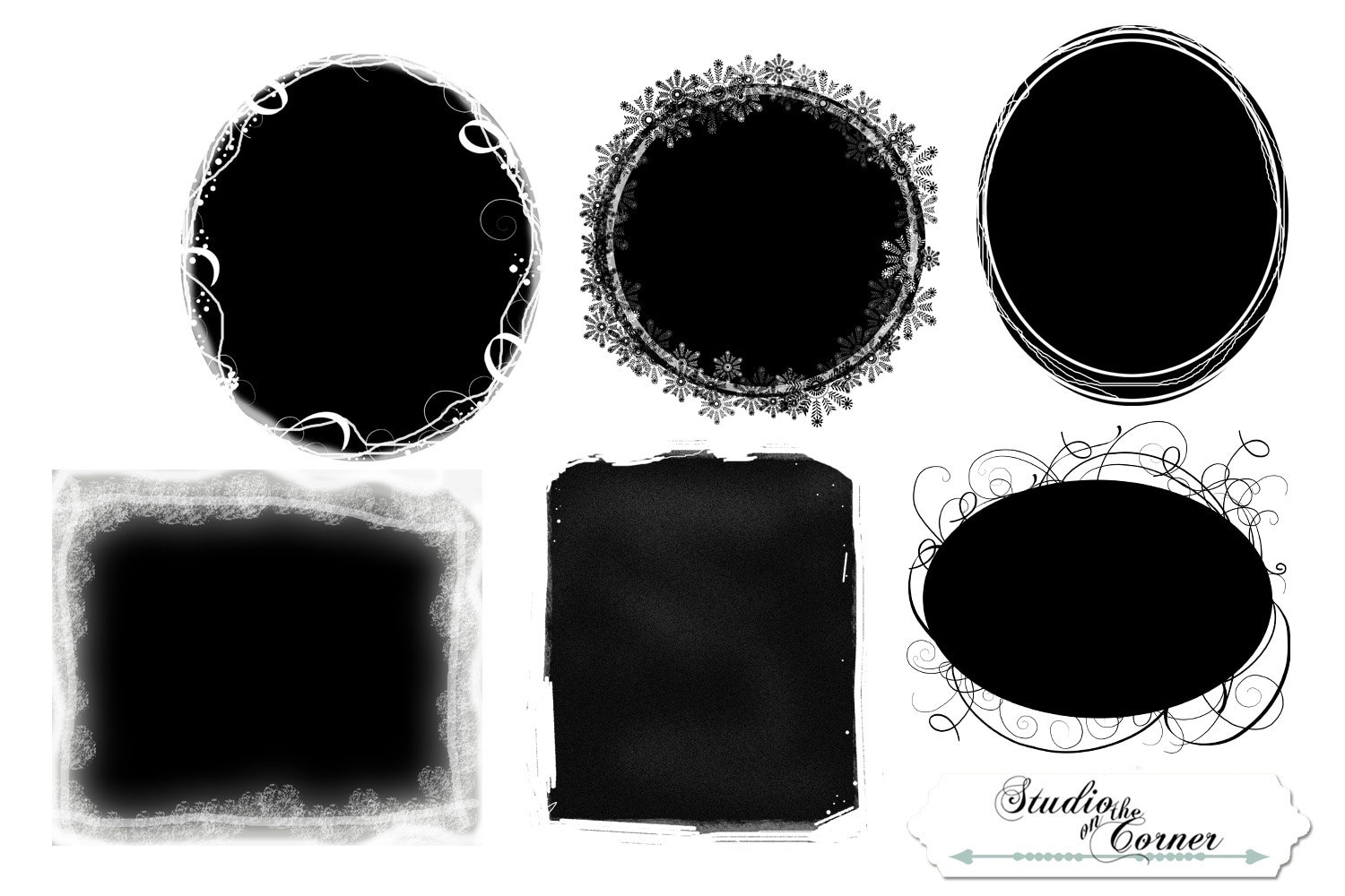 Six Digital Photo Masks,digital Clipping Masks, Clipping