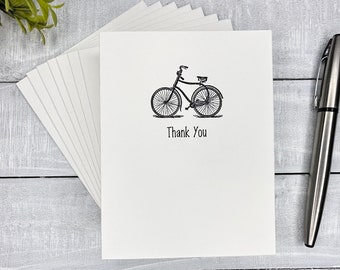 Set of Bicycle Thank You notes | Blank or Your Personalized message inside | simple and classy | Great for businesses or hobbyists