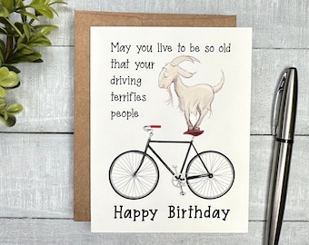 Funny Birthday Card | Blank or Your Personalized message inside | Perfect for dad, grandpa, husband, boss, uncle, mom, grandma, goat lover